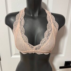 Lace Halter Bralette - Blush Pink
